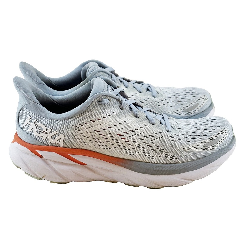 Hoka One One Gray and Orange Athletic Shoes